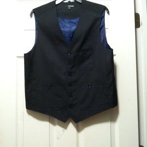 MURANO MENS NEW NAVY 79%POLYESTER 19%VISCOSE 6 BUTTON VEST SIZE: L